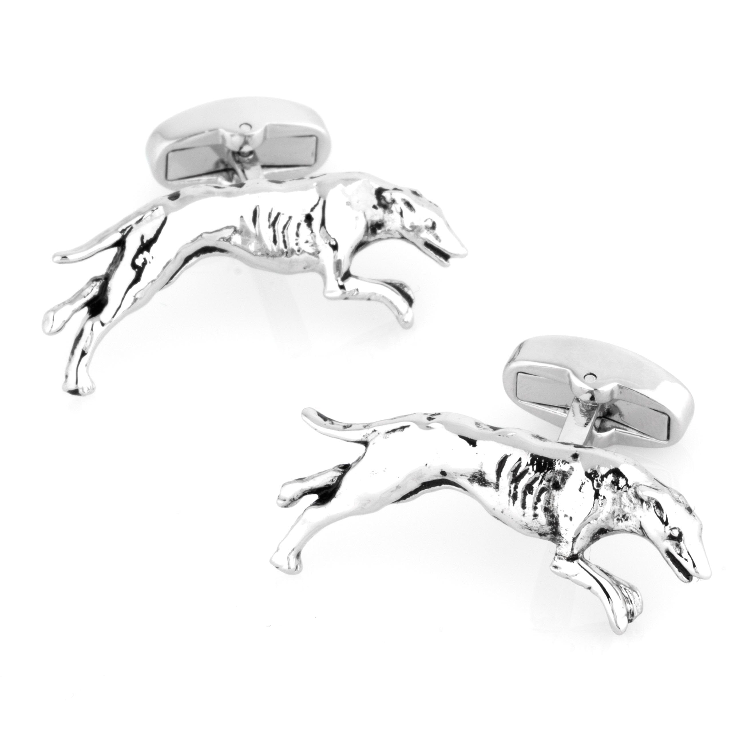Silver Greyhound Racing Dog Cufflinks Novelty Cufflinks Clinks Australia Silver Greyhound Racing Dog Cufflinks 