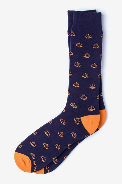 Tip the Scales Sock, Socks, Alynn Socks, Navy Blue, Carded Cotton, Nylon, Spandex, SK1012, Men's Socks, Socks for Men, Clinks.com