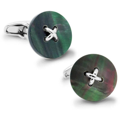Black Mother of Pearl Button Cufflinks