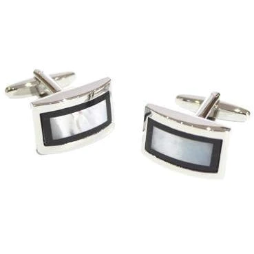 Black & Mother of Pearl style Rectangles Cufflinks