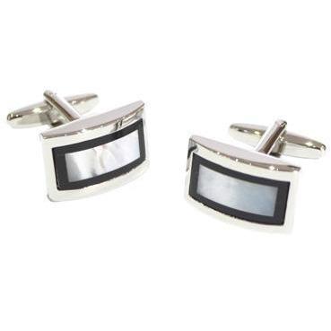 Black & Mother of Pearl style Rectangles Cufflinks, Classic & Modern Cufflinks, ZBC1207, Mens Cufflinks, Cufflinks, Cuffed, Clinks,  Clinks Australia 