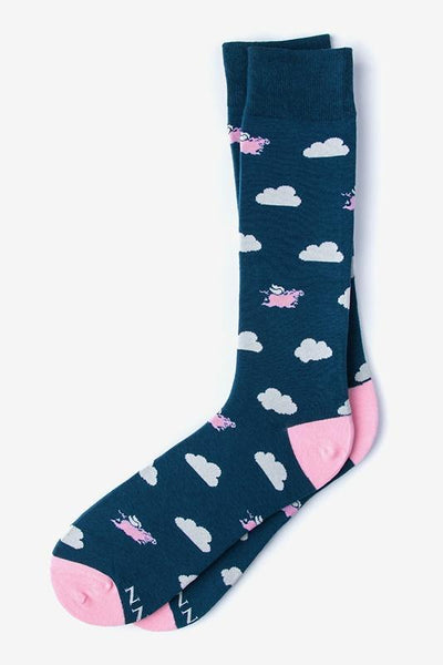Take to the Sky Sock, Socks, Alynn Socks, Blue, Carded Cotton, Nylon, Spandex, SK1005, Men's Socks, Socks for Men, Clinks.com