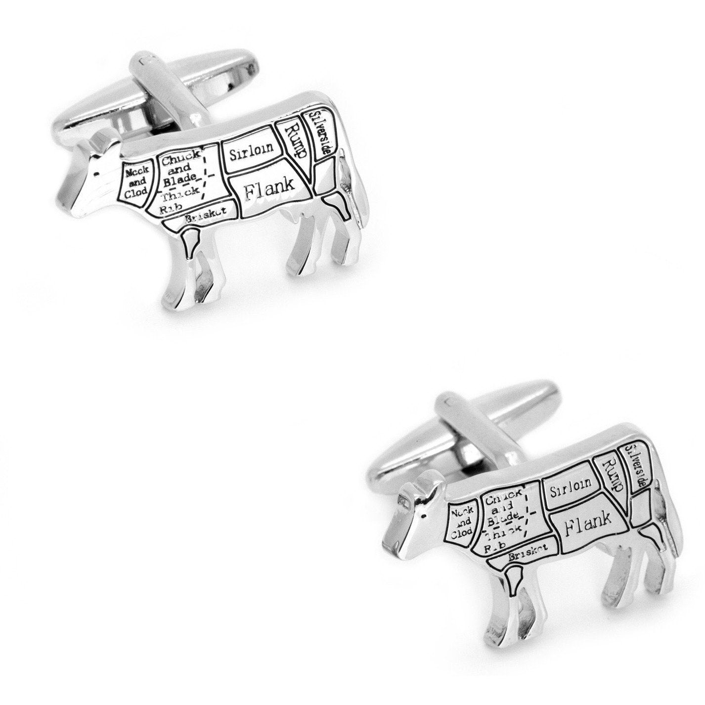 Butcher's Cuts Beef Cow Cufflinks