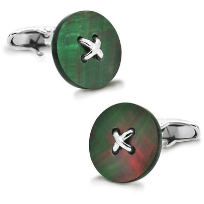 Black Mother of Pearl Button Cufflinks