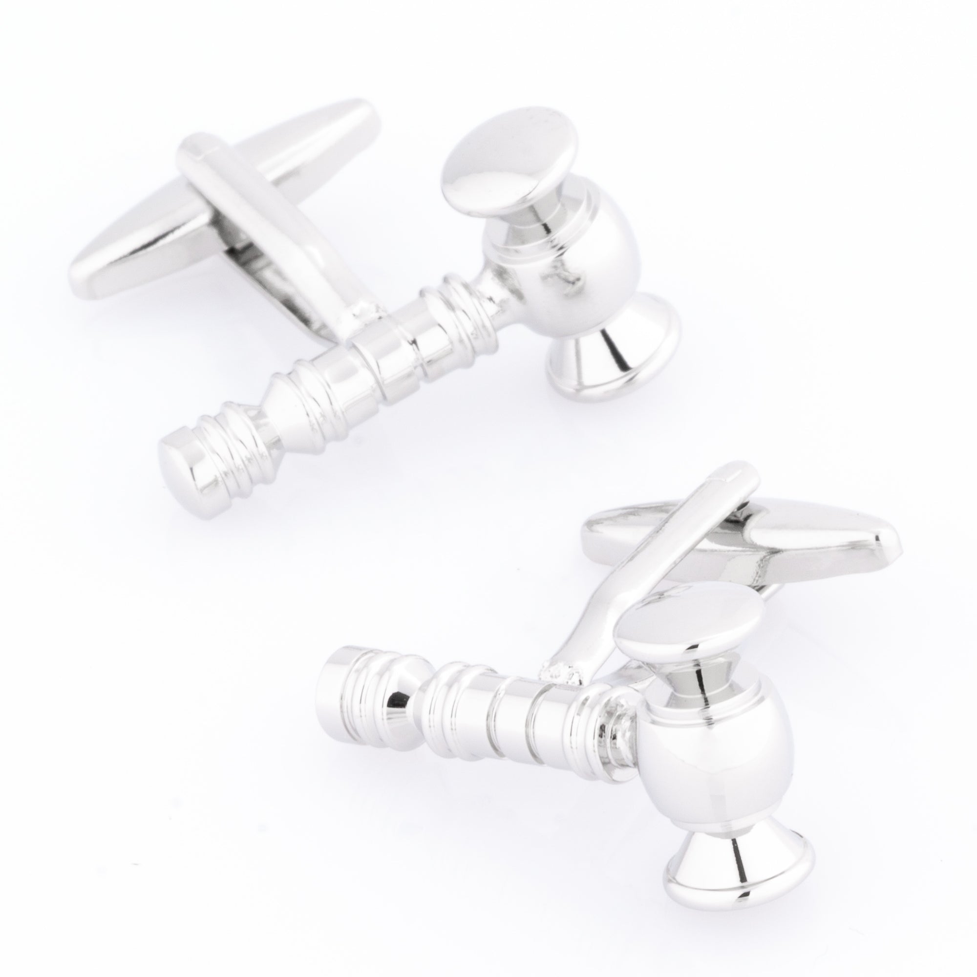 Auctioneer / Judge Gavel Cufflinks Silver