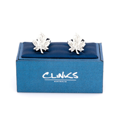 Silver Canadian Maple Leaf Cufflinks