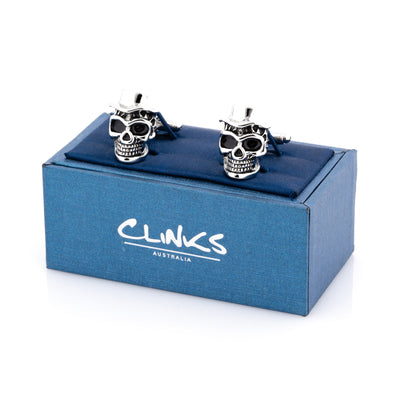 Skull with Top Hat Cufflinks