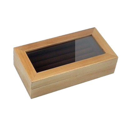 20 Pair Natural Wood Cufflink Box