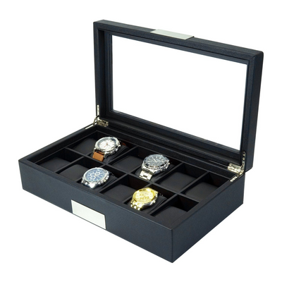 12 Slots Leather Watch Box