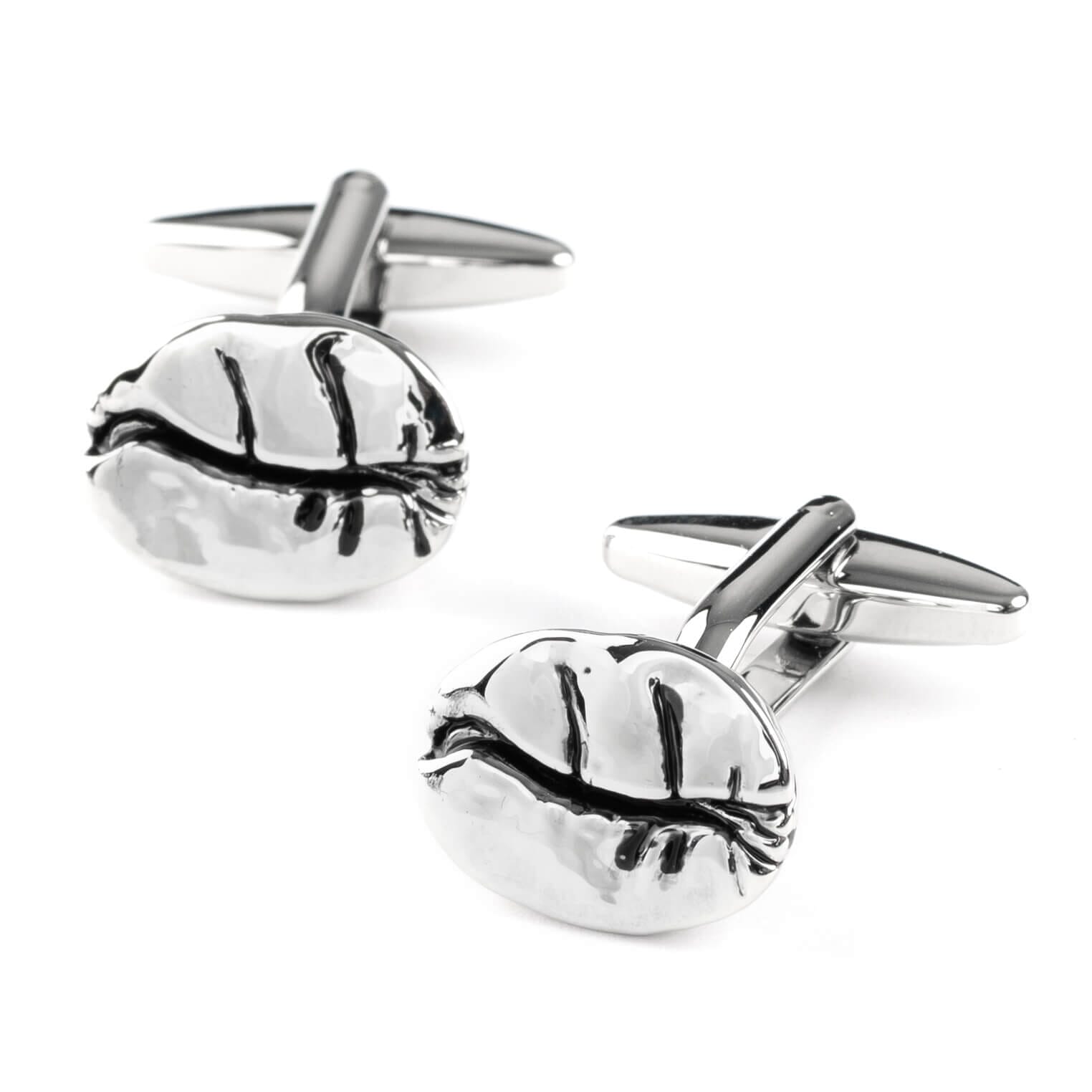Silver Coffee Bean Cufflinks Novelty Cufflinks Clinks Australia Default 