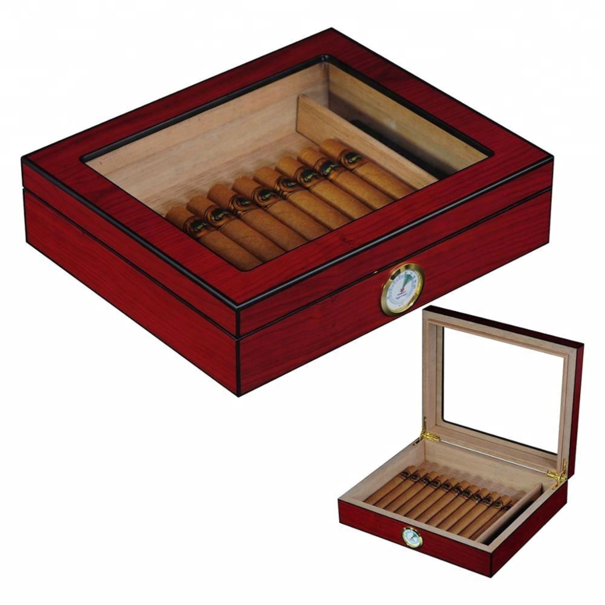 12-20 CT Cherry Cigar Humidor Spanish Cedar Box for Cigars Cigar Boxes Clinks 