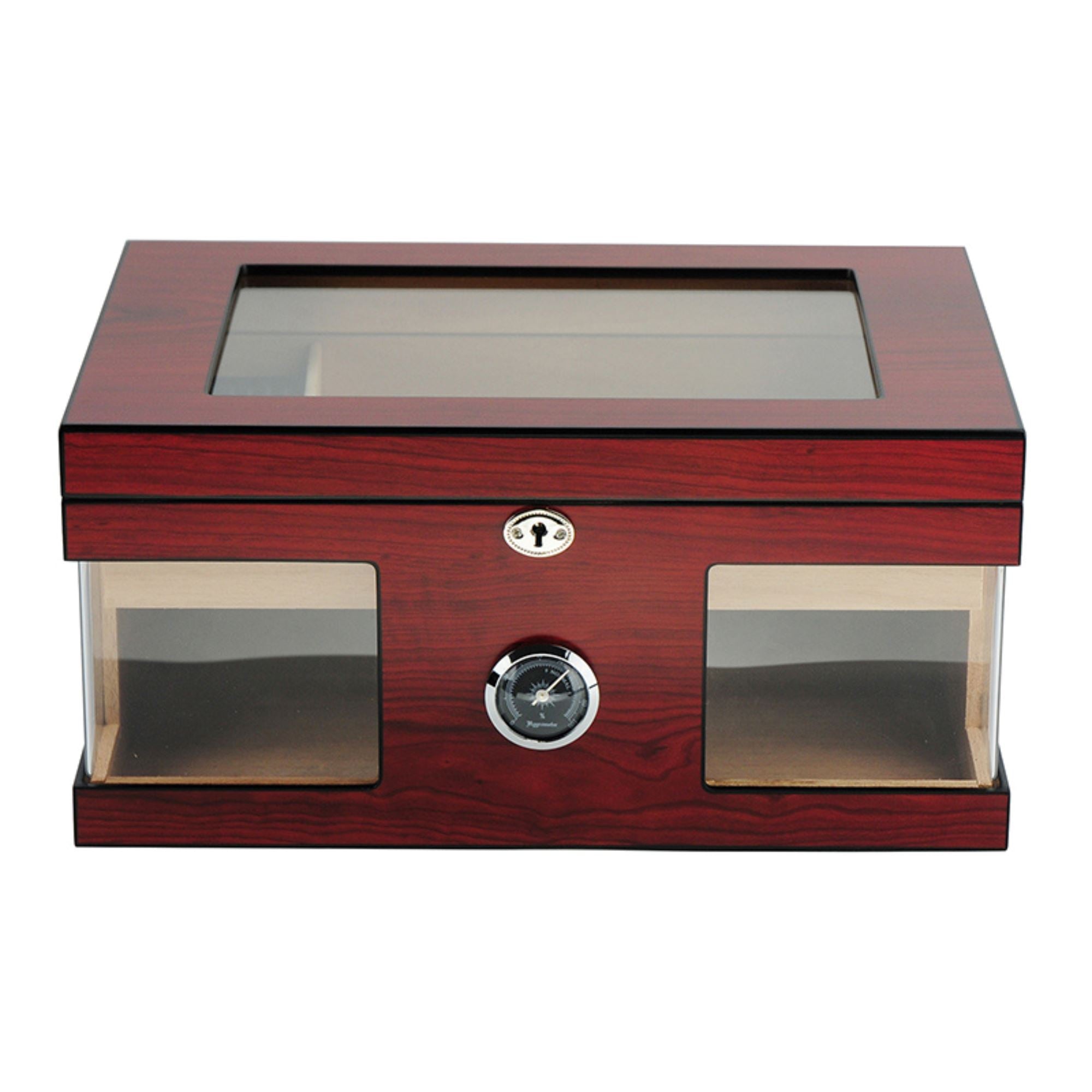 120 CT Brown Cigar Humidor Spanish Cedar Box for Cigars Cigar Boxes Clinks 