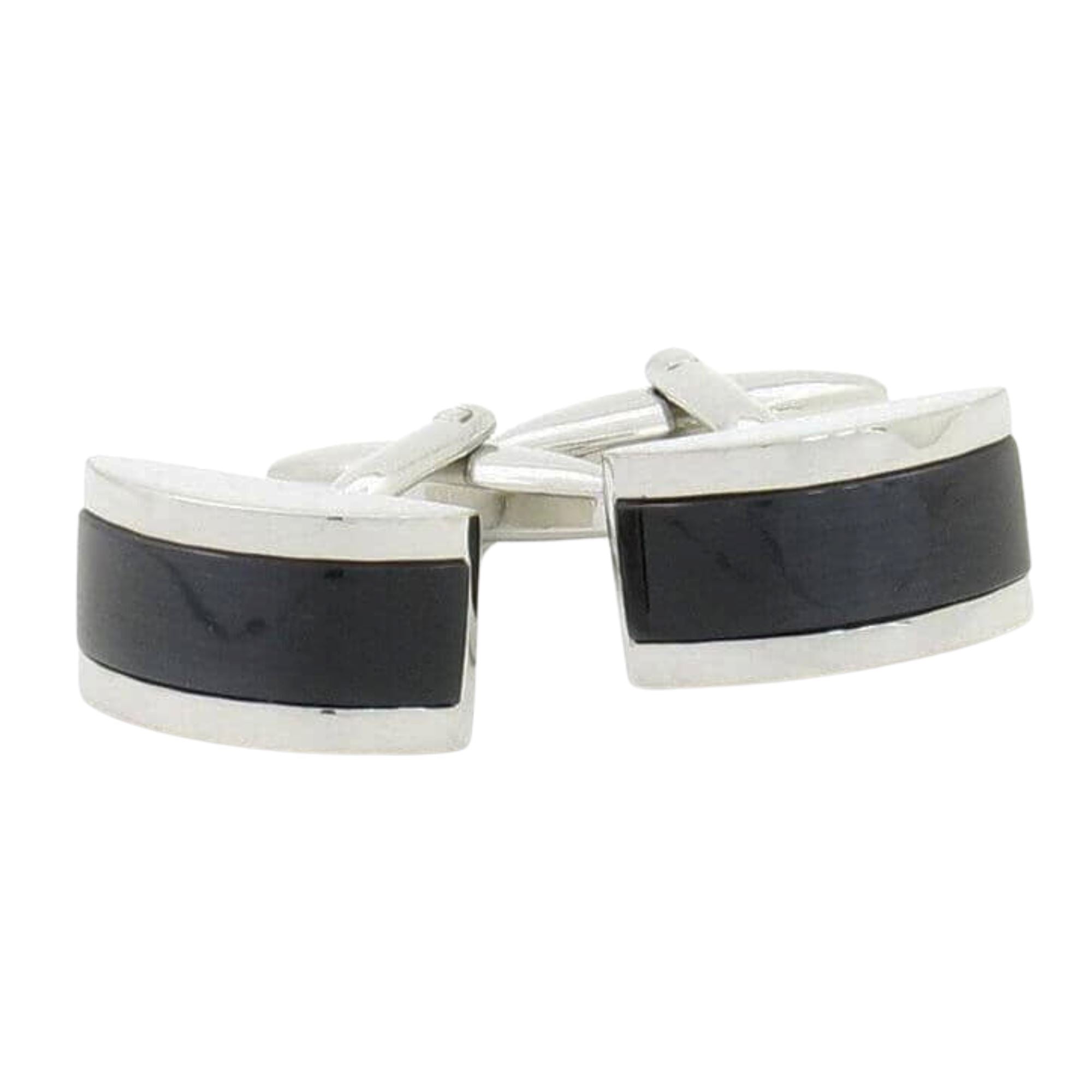 Midnight Black Cateye Cufflinks Classic & Modern Cufflinks Clinks Australia 