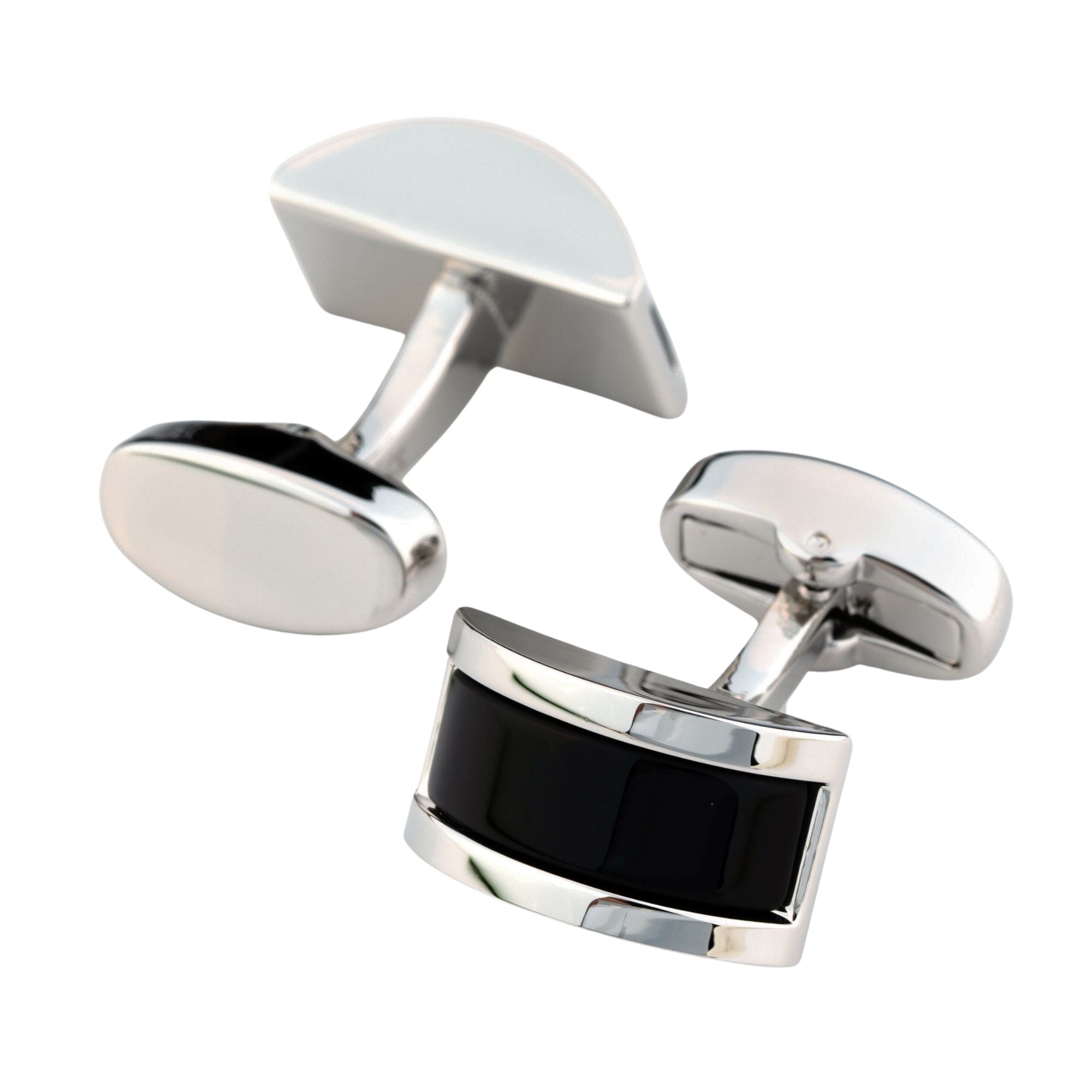 Midnight Black Cateye Cufflinks Classic & Modern Cufflinks Clinks Australia 