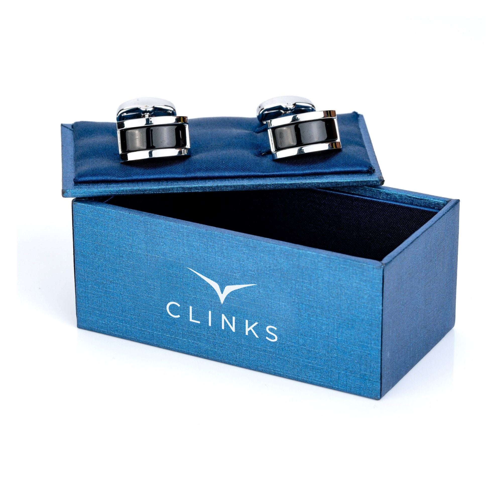Midnight Black Cateye Cufflinks Classic & Modern Cufflinks Clinks Australia 