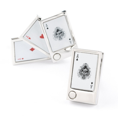 "Flip Out" Playing Cards Cufflinks