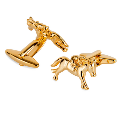 "Melbourne Cup" Horse Racing Gold Cufflinks