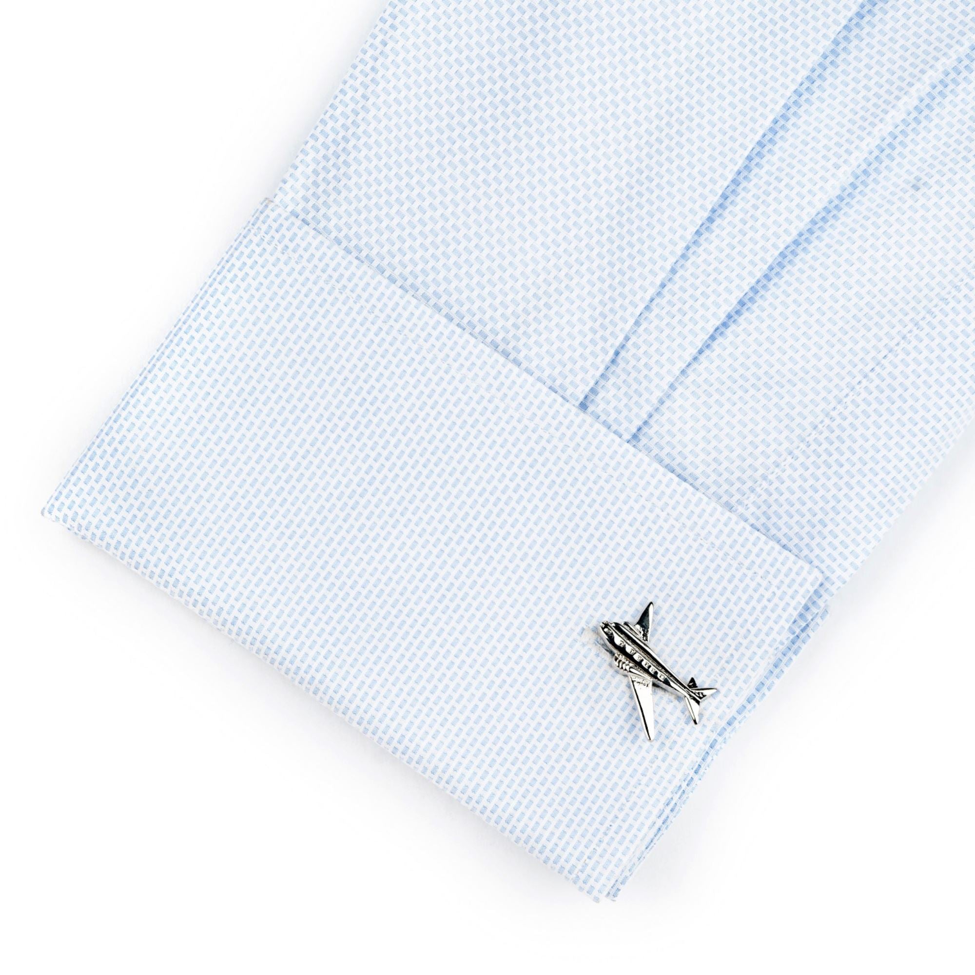 Jet Plane Silver Cufflinks Novelty Cufflinks Clinks Australia 