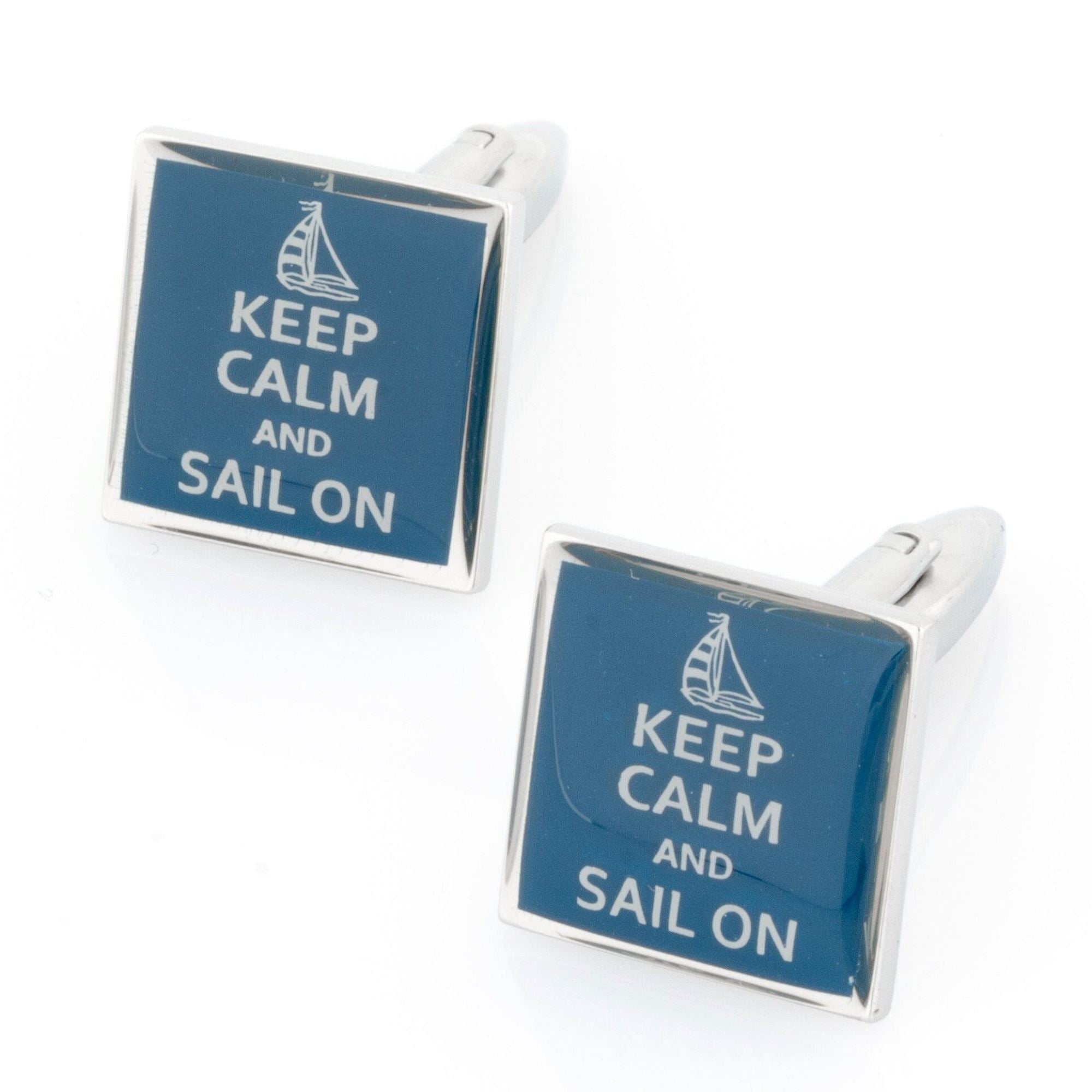 Keep Calm and Sail On Cufflinks Novelty Cufflinks Clinks Australia 