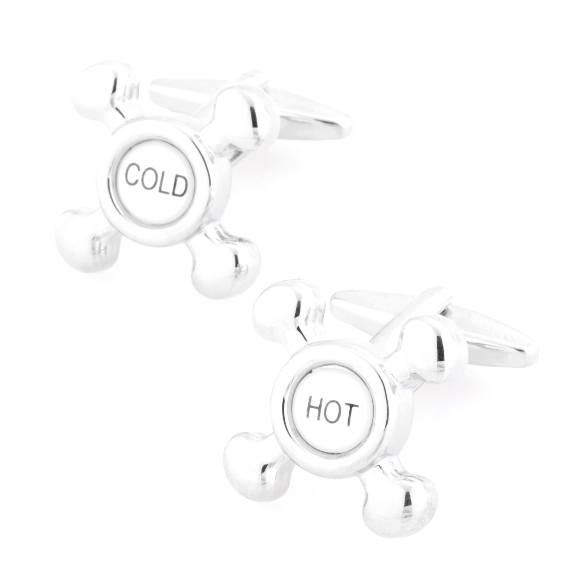 Hot & Cold Tap Cufflinks Black & White Novelty Cufflinks Clinks Australia 