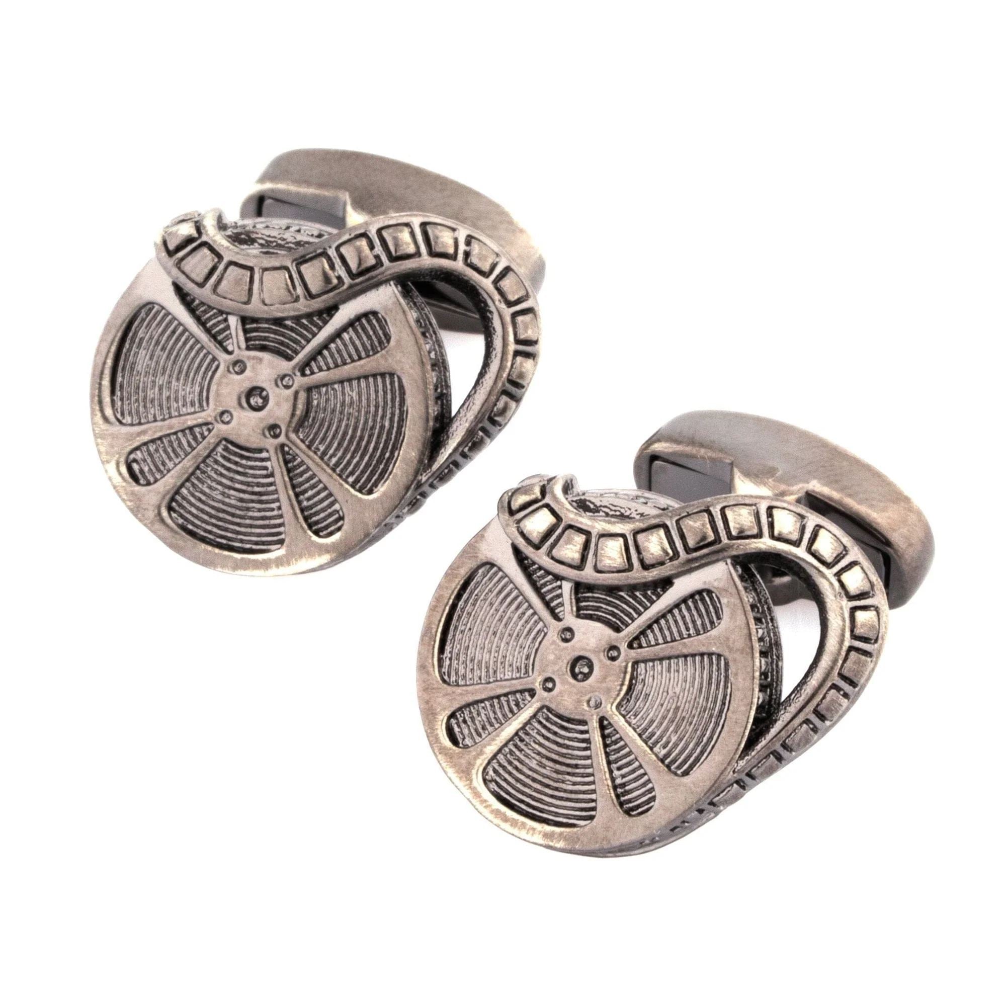 Movie Film Reel Cufflinks in Gunmetal Novelty Cufflinks Clinks Australia 