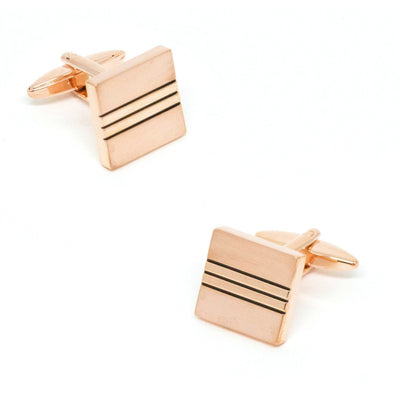 Classic Rose Gold with Black Lines Cufflinks