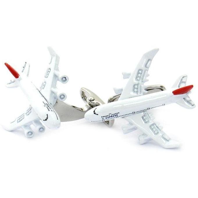 Commercial Jet Plane Cufflinks in Colour