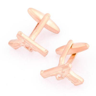 Rose Gold Hand Gun Cufflinks