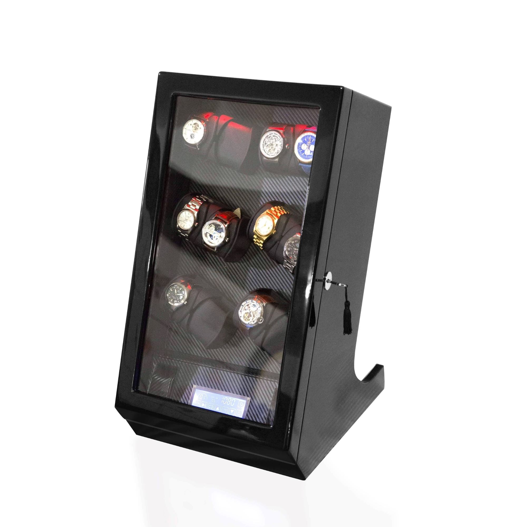 Kosciuszko Watch Winder Box for 12 + 2 Watches in Black Watch Winder Boxes Clinks 