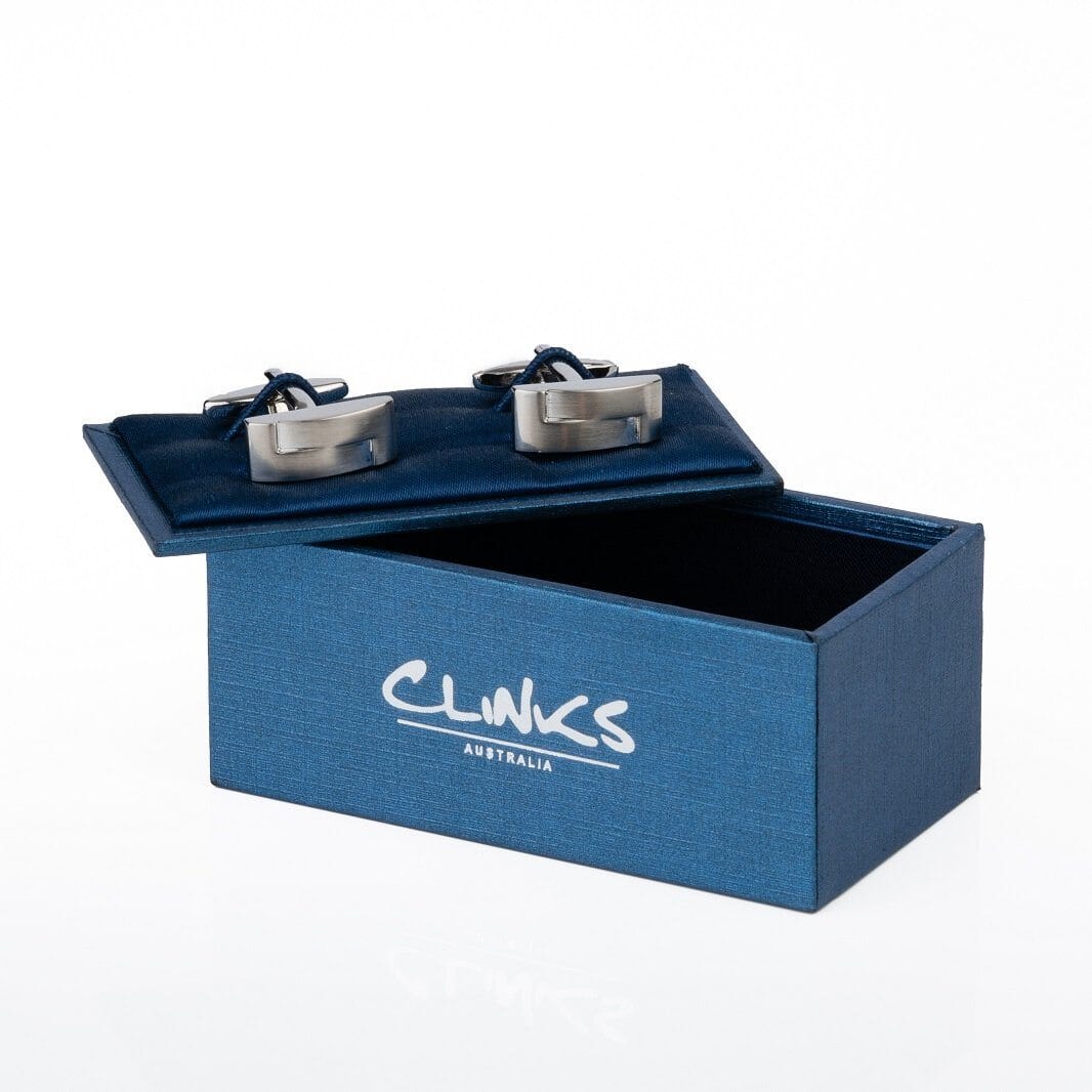 Silver Interlinked Cufflinks Classic & Modern Cufflinks Clinks Australia 