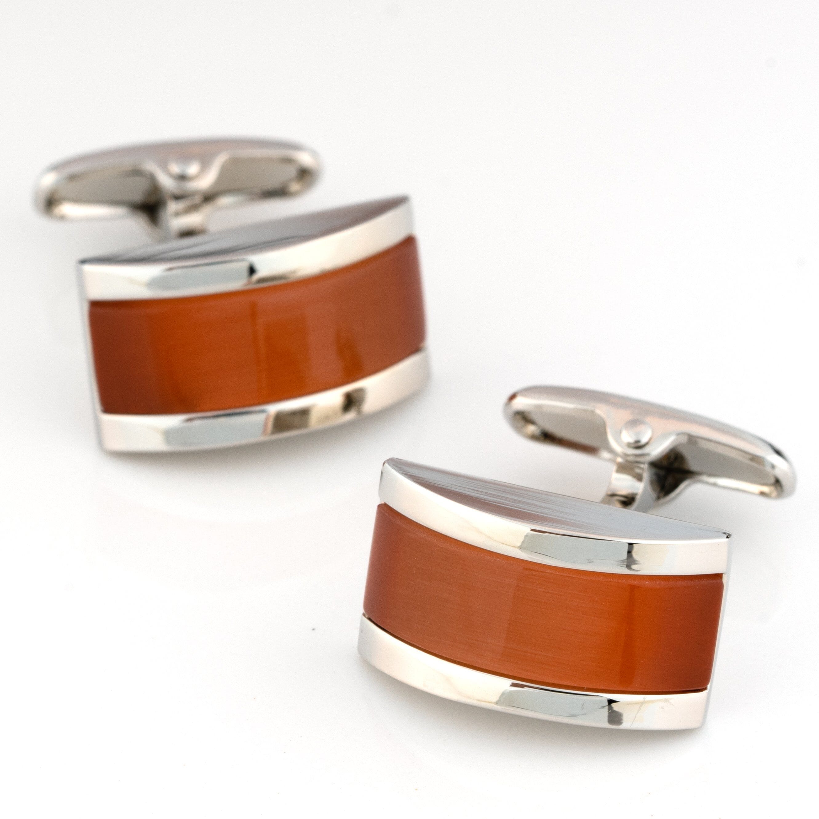 Sunset Orange Cateye Cufflinks Classic & Modern Cufflinks Clinks Australia 