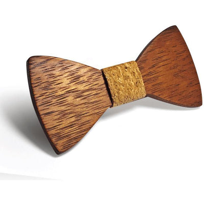 Dark Wood Light Cork Adult Bow Tie