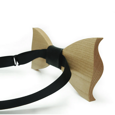 Dark Wood Outline Adult Bow Tie in Houndstooth