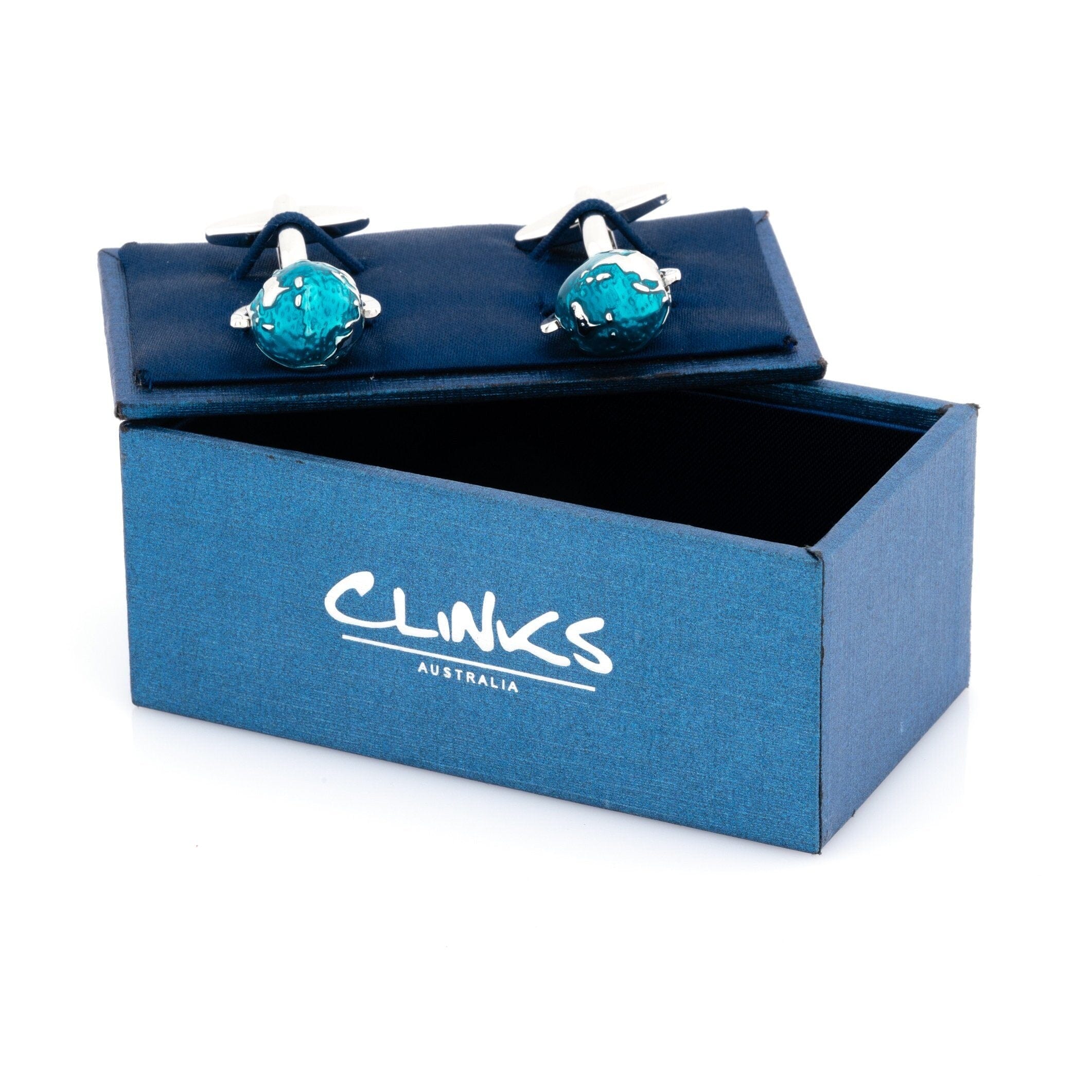 Blue Abstract Spinning Globe Cufflinks Novelty Cufflinks Clinks Australia 