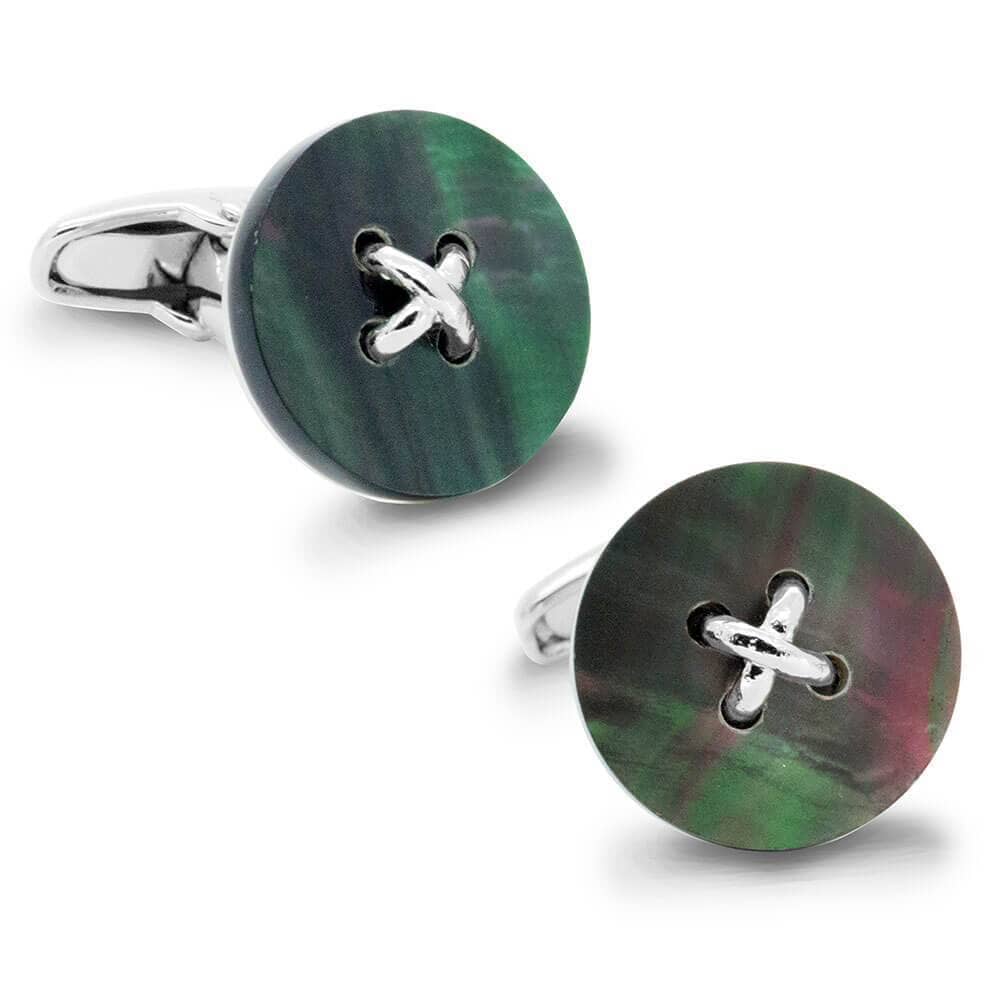 Black Mother of Pearl Button Cufflinks Classic & Modern Cufflinks Clinks Australia Black Mother of Pearl Button Cufflinks 