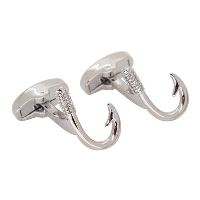 Silver Fishing Hook Cufflinks