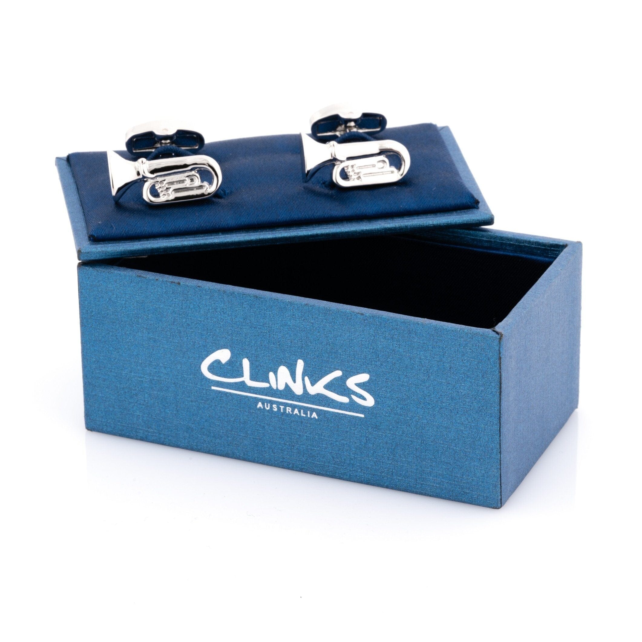 Tuba Cufflinks Silver Novelty Cufflinks Clinks Australia 