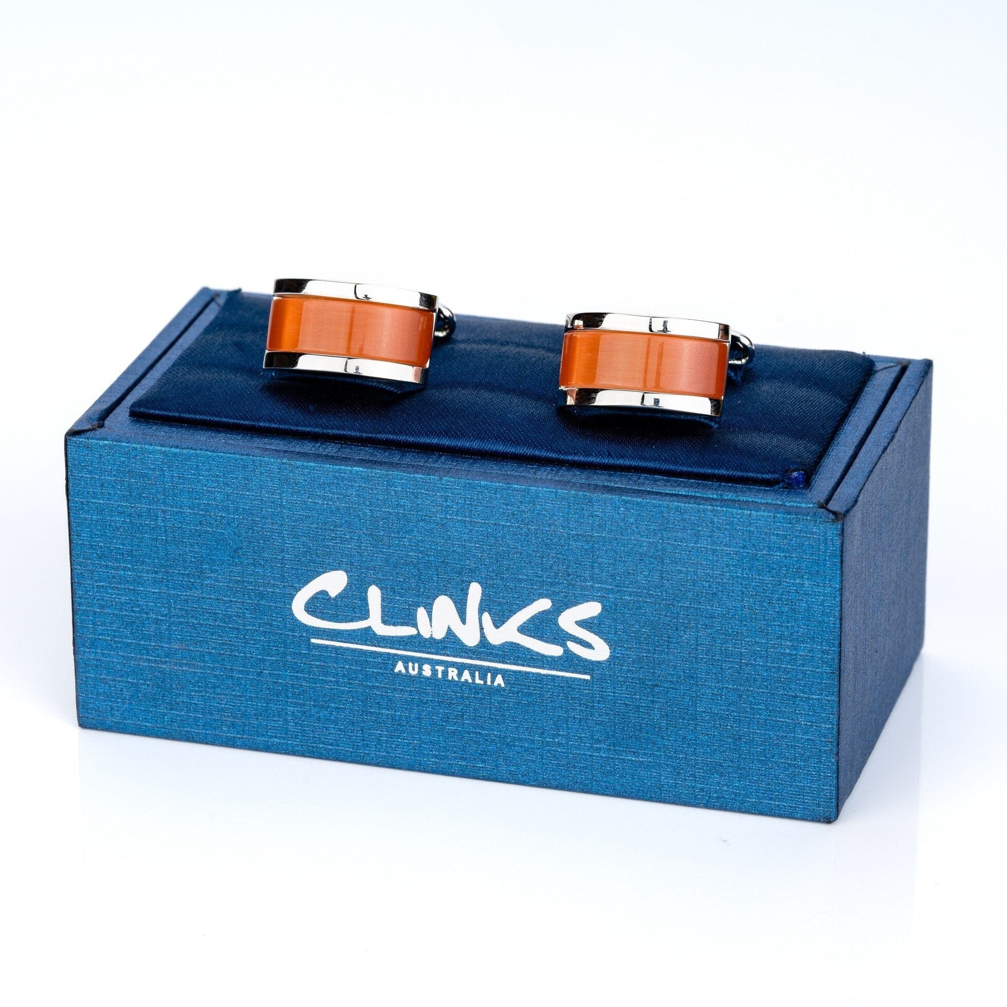 Sunset Orange Cateye Cufflinks Classic & Modern Cufflinks Clinks Australia 