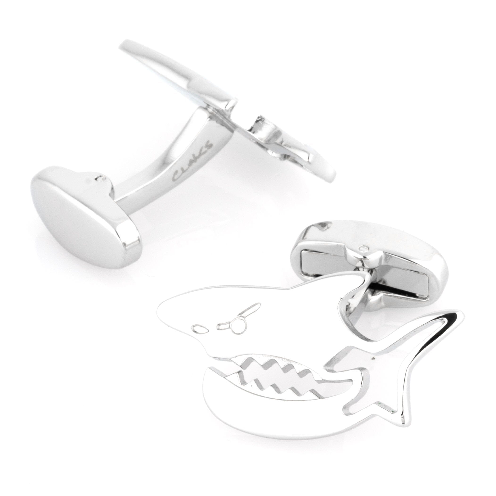 Silver Shark Cufflinks Novelty Cufflinks Clinks Australia 