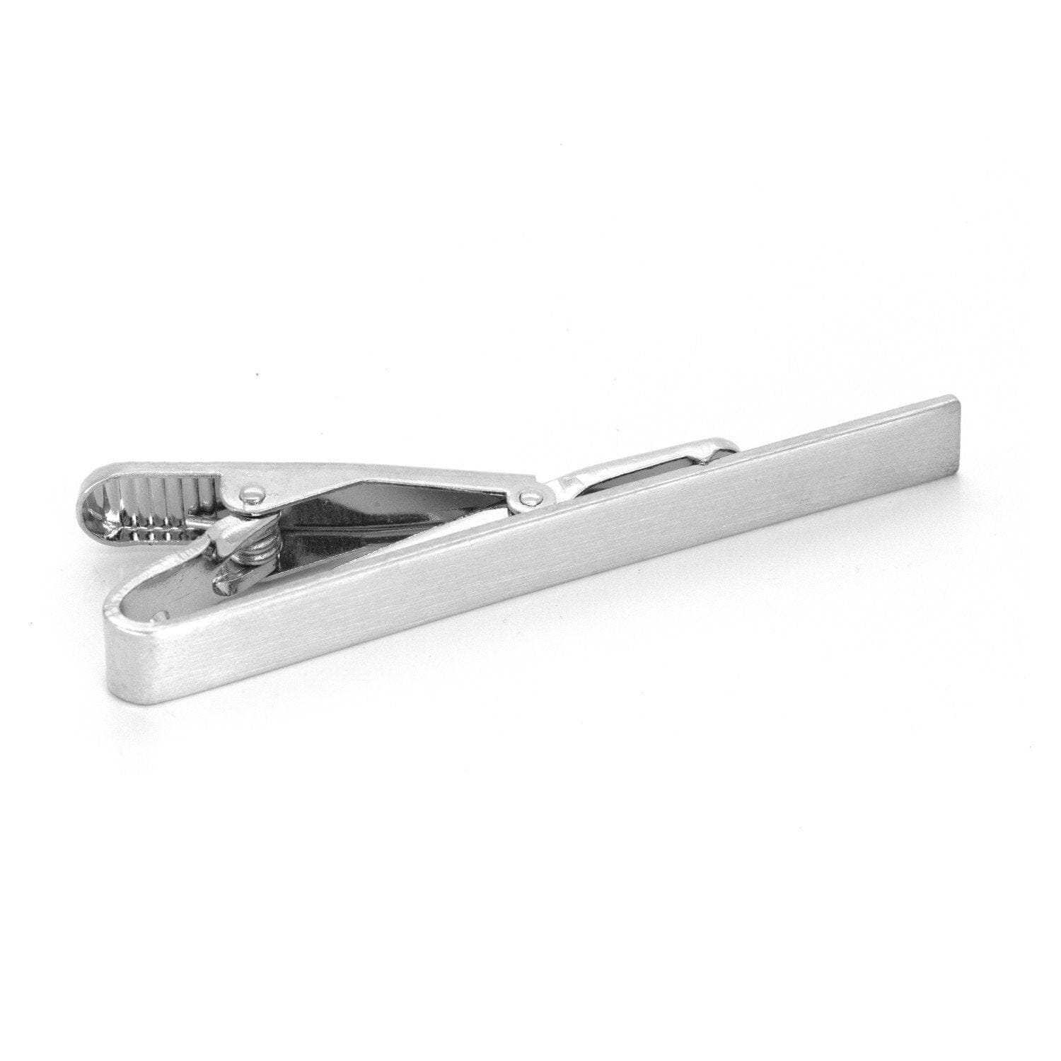Brushed Silver Tie Clip Tie Bars Clinks 