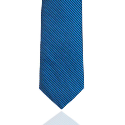 Electric Blue and Black Stripe MF Tie, Ties, TI0080, Mens Ties, Cuffed, Clinks, Clinks Australia