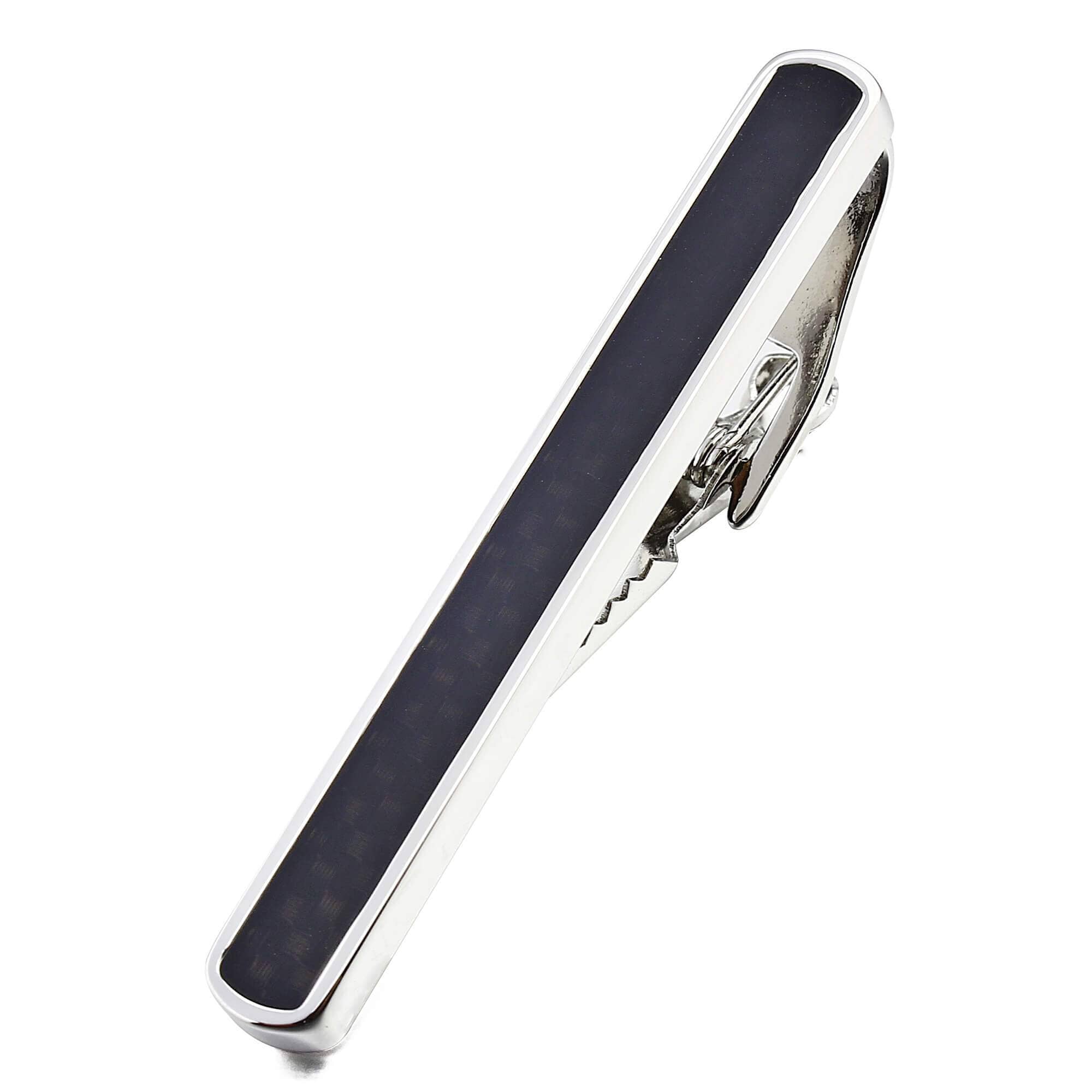 Black Woven Pattern Cufflink and Tie Clip Set Gift Set Clinks Australia 