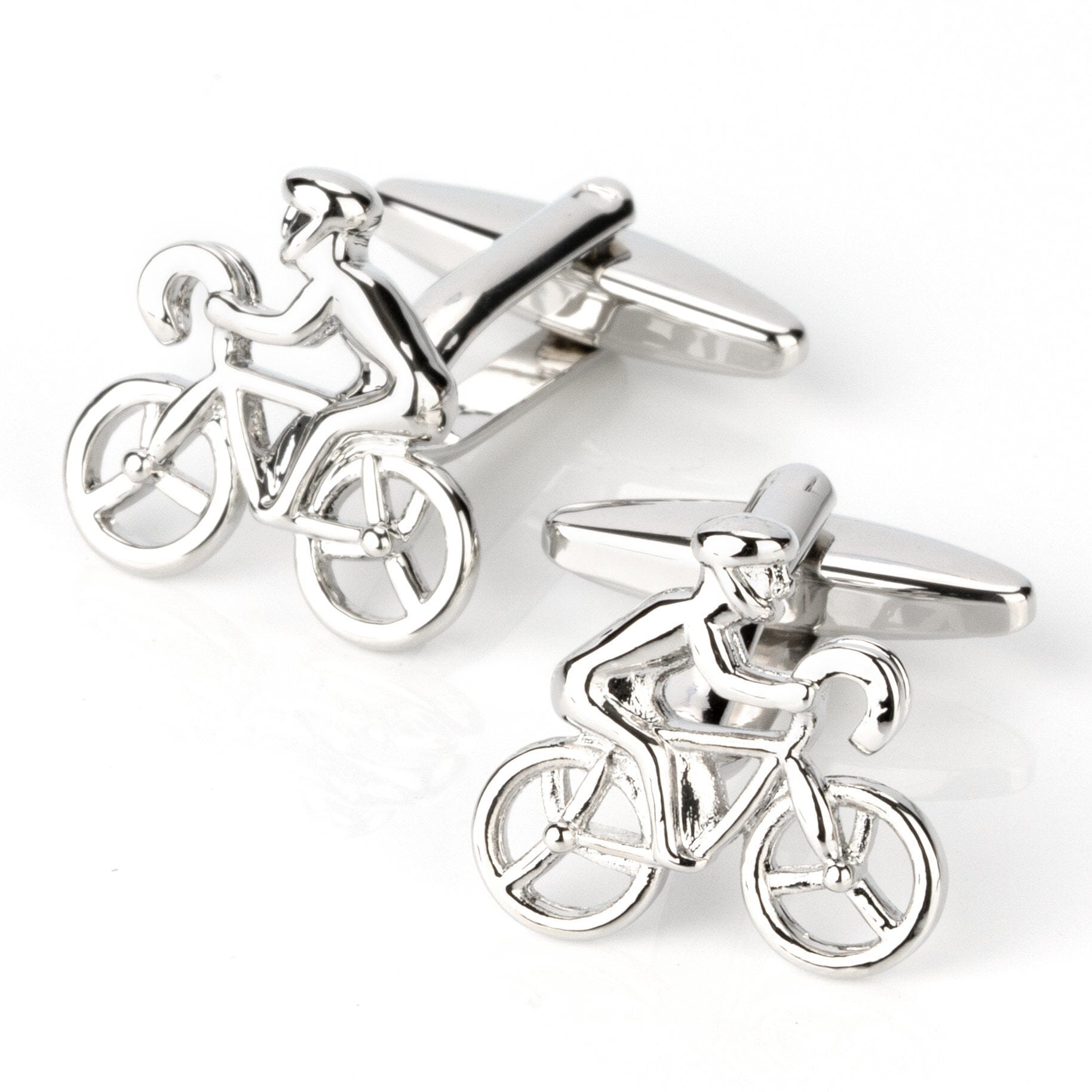 Silver Bicycle Cyclist Cufflinks Novelty Cufflinks Clinks Australia 