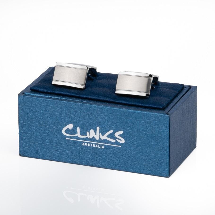 Classic Curve Silver Cufflinks Classic & Modern Cufflinks Clinks Australia 