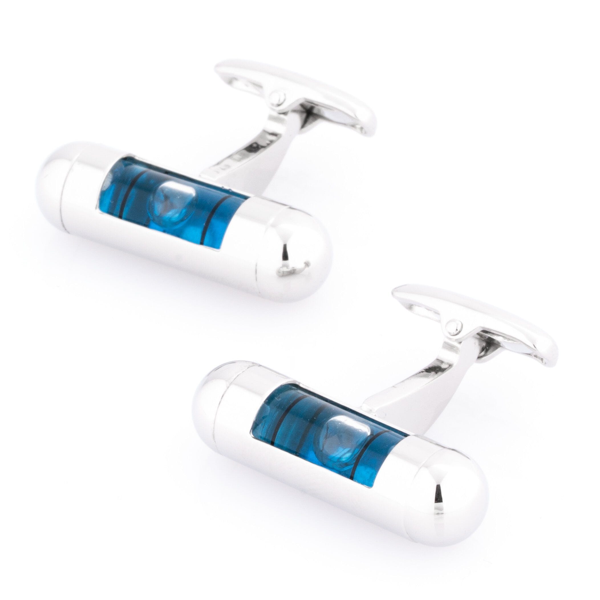 Blue Spirit Level Cufflinks Novelty Cufflinks Clinks Australia 