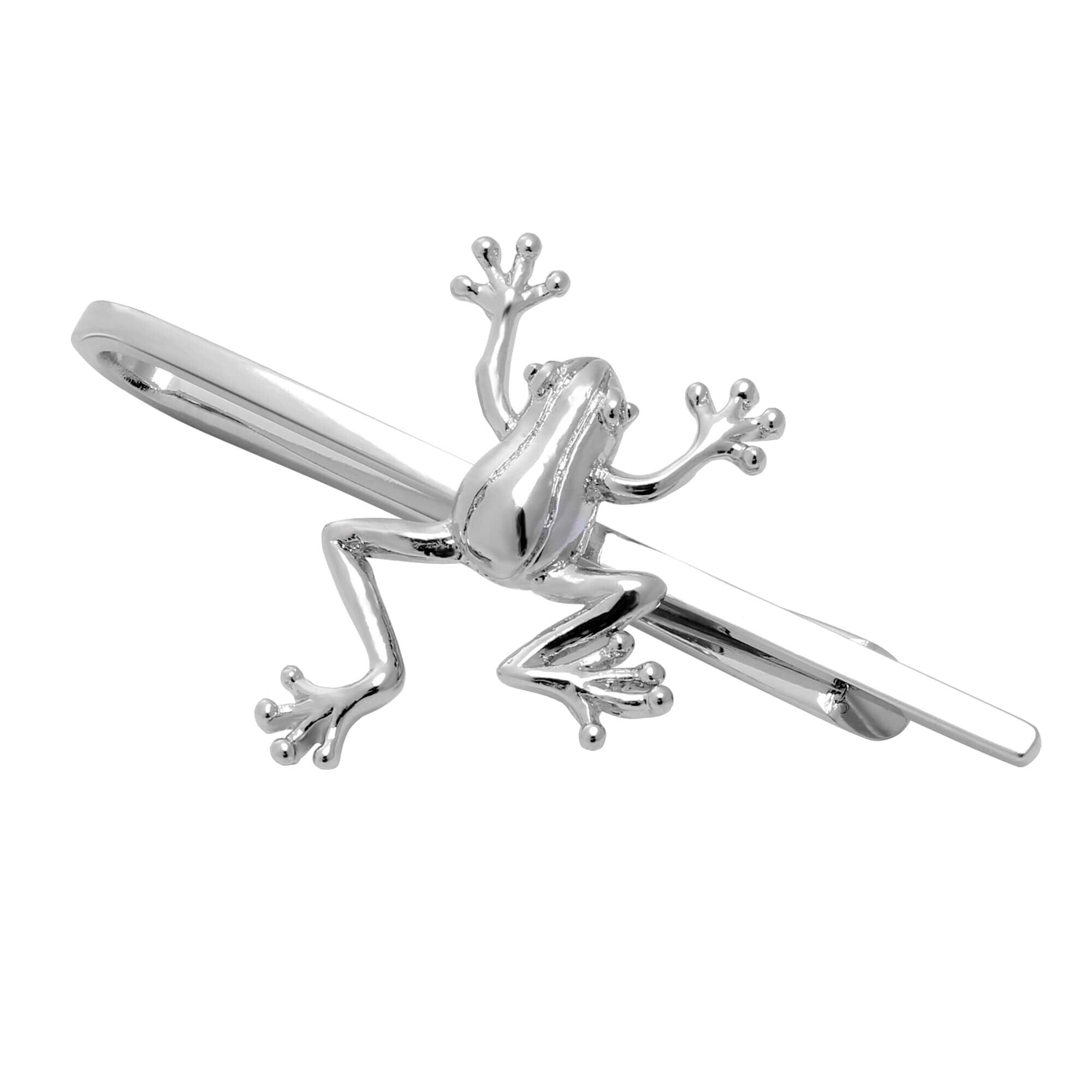Frog Tie Bar in Silver Tie Clips Clinks Australia 