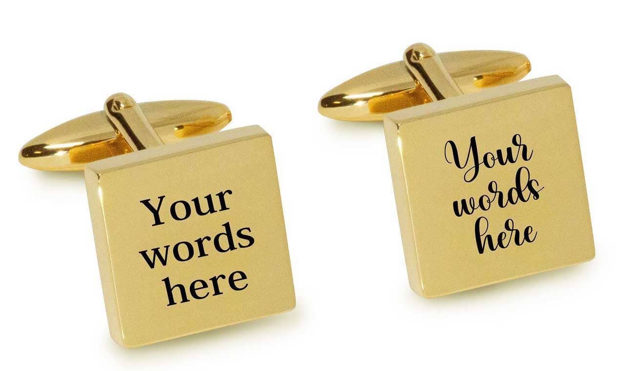 TEST Star engravable cufflinks Cuffed.com.au Gold 