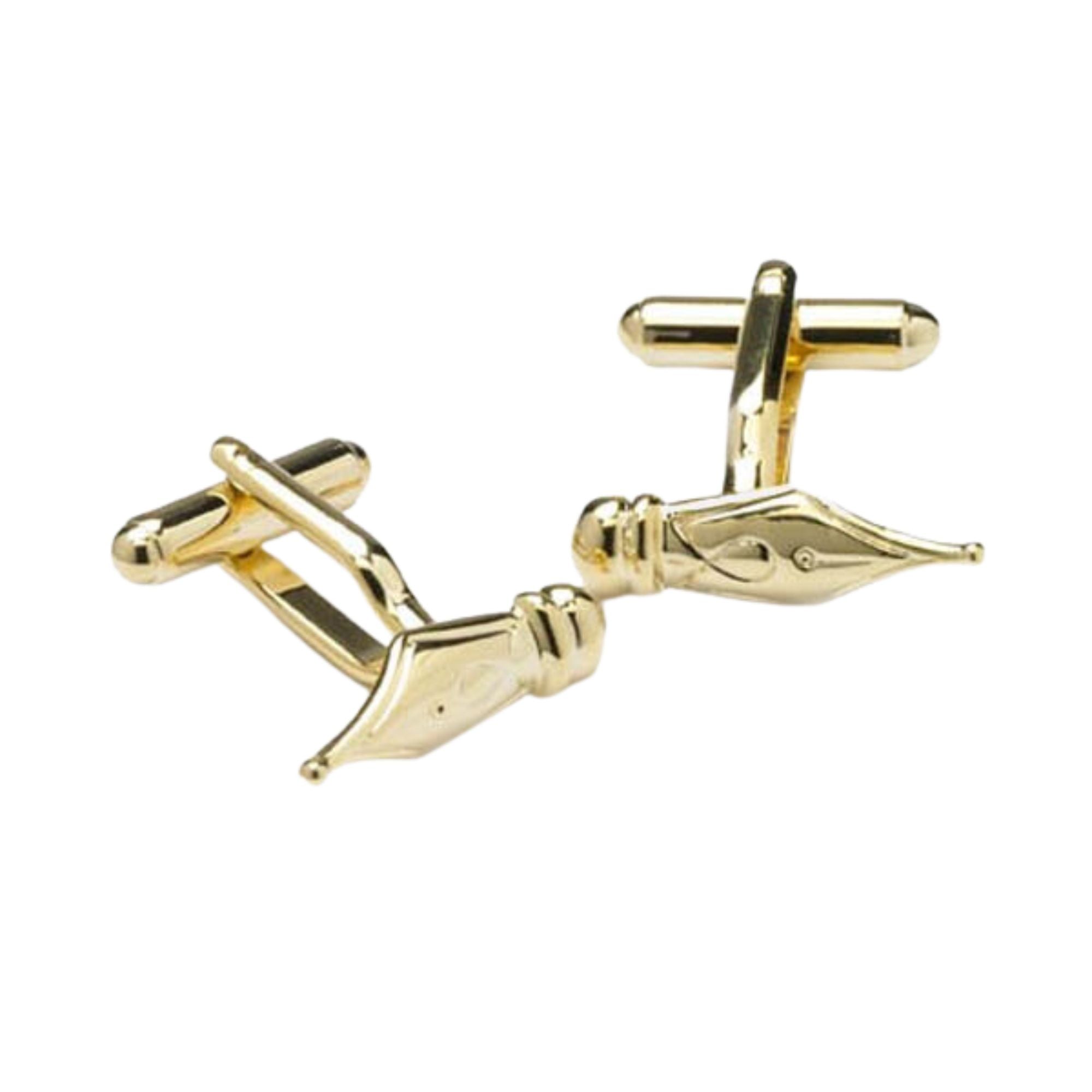 Gold Fountain Nib Cufflinks