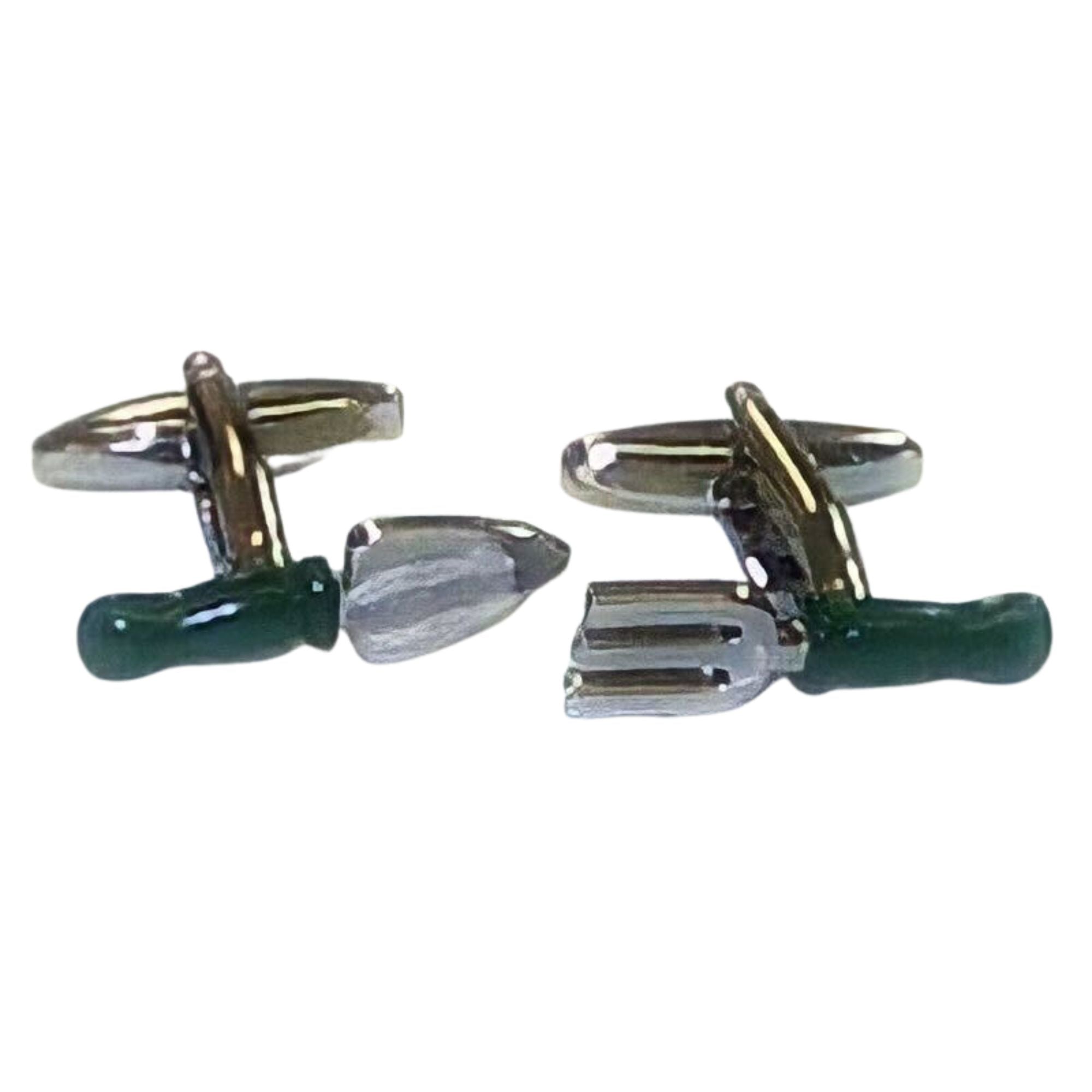 Green Fork & Trowel Cufflinks