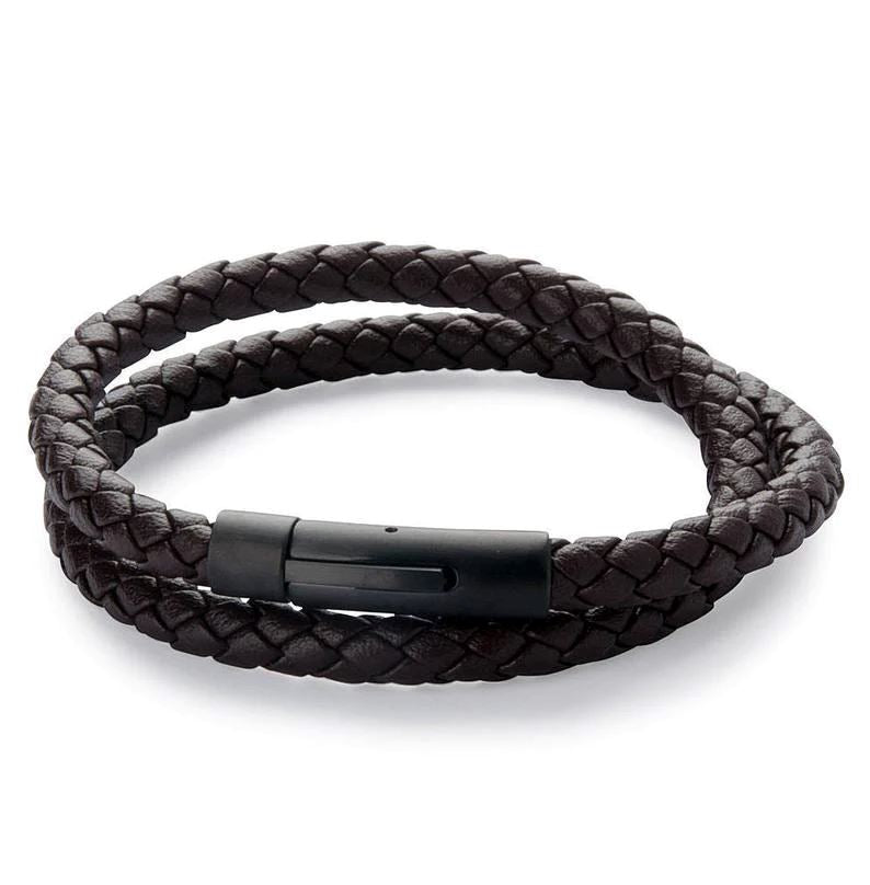 Barrel Double Wrap Leather Bracelet Bracelet Clinks Australia 